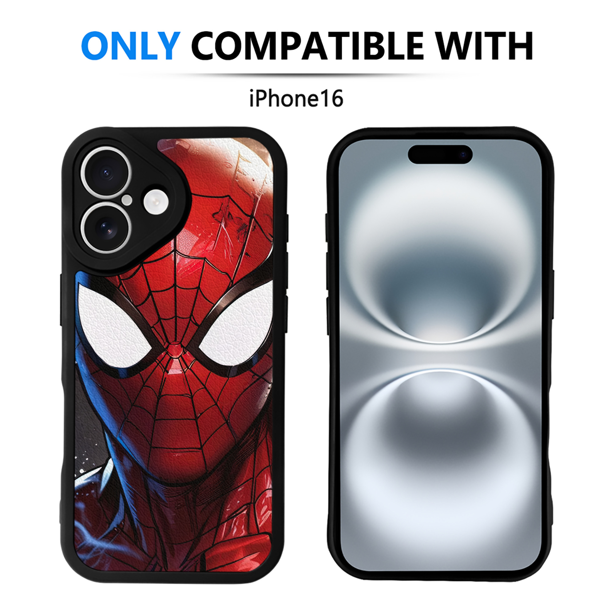 （画像用） Spider Man スパイダーマン 【iPhone 16シリーズ対応】シリコンスマホケース（レザー調） 材質：シリコン